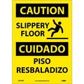 National Marker Co Bilingual Vinyl Sign - Caution Slippery Floor ESC366PB
